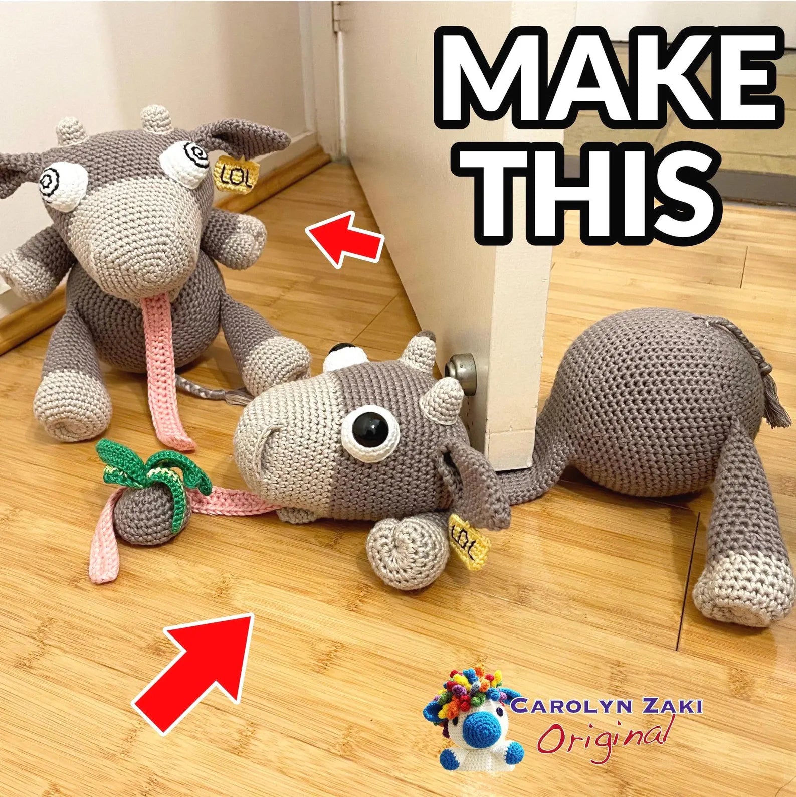 Squashed Cow Door Stopper Crochet Pattern (PDF Download)