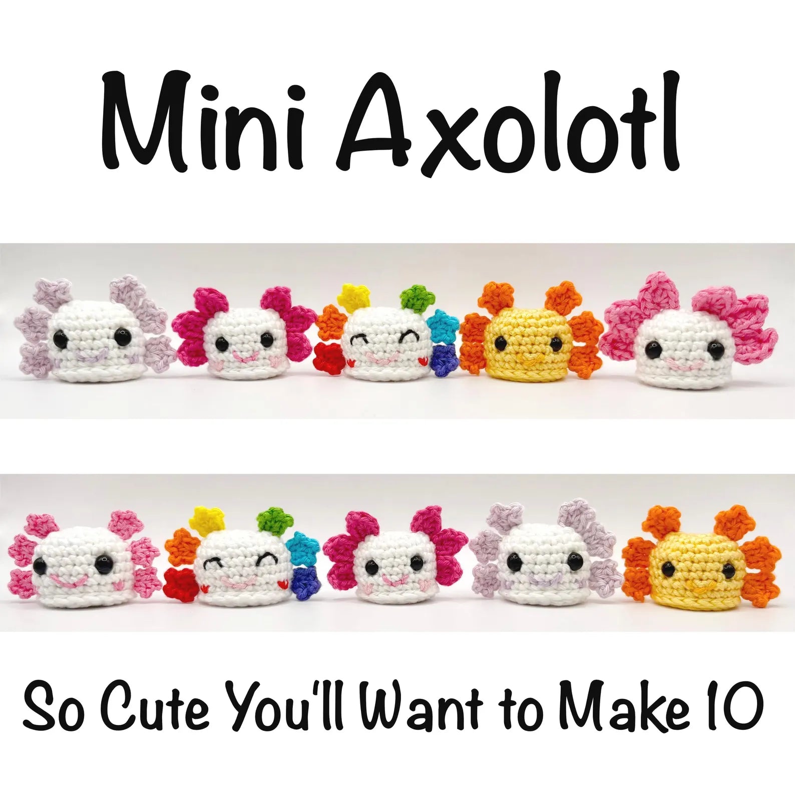 Mini Axolotl Crochet Amigurumi Pattern (PDF Download)