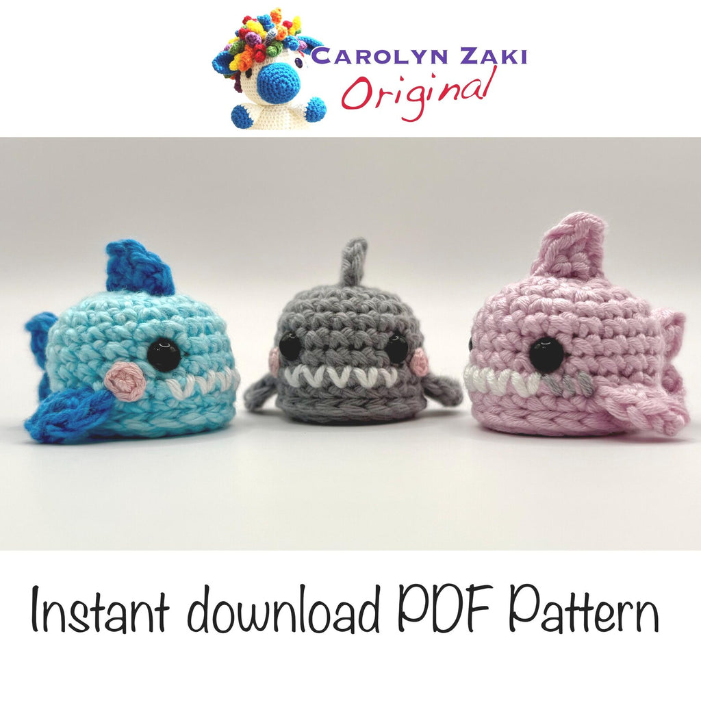 Mini Shark Crochet Amigurumi Pattern (PDF Download)
