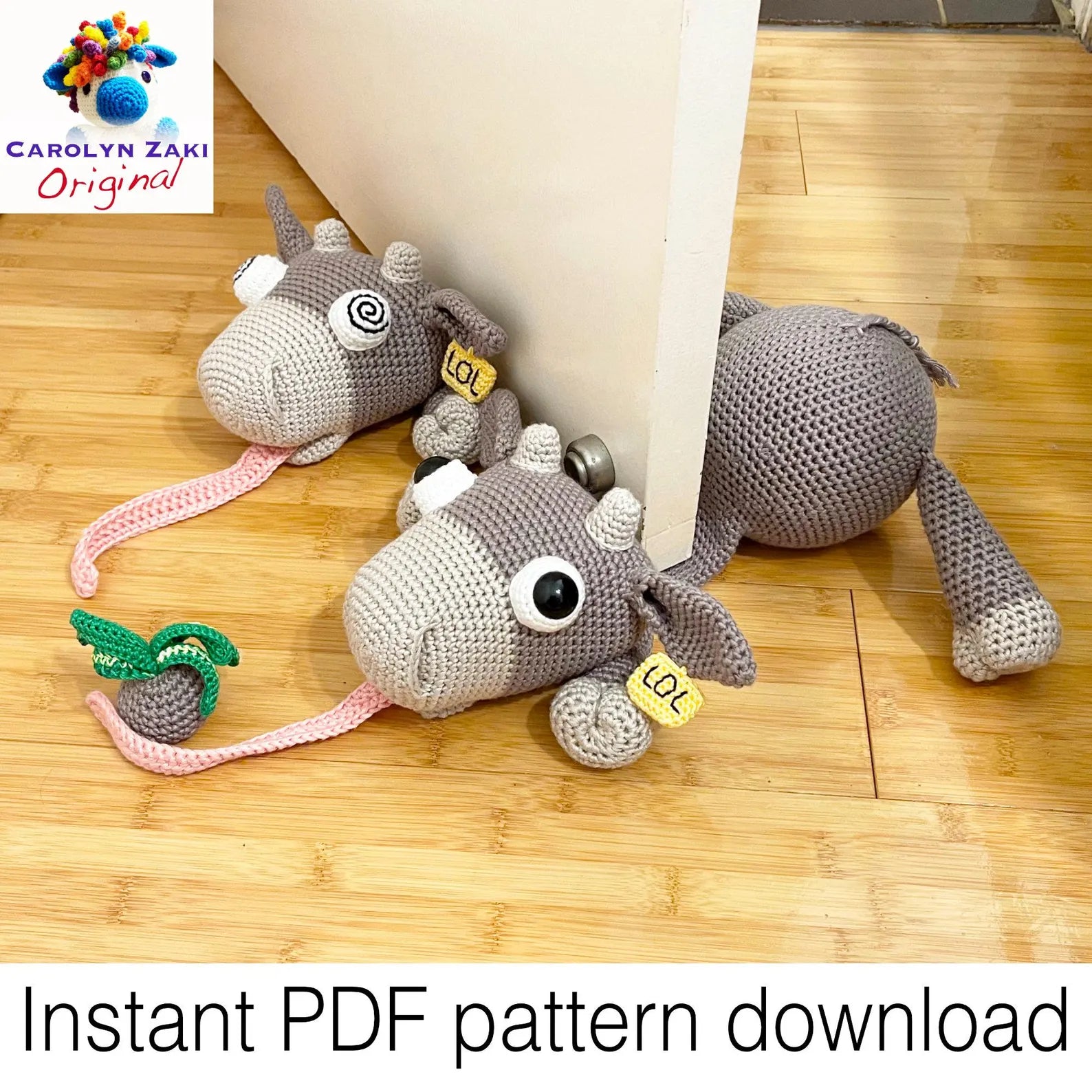 Squashed Cow Door Stopper Crochet Pattern (PDF Download)