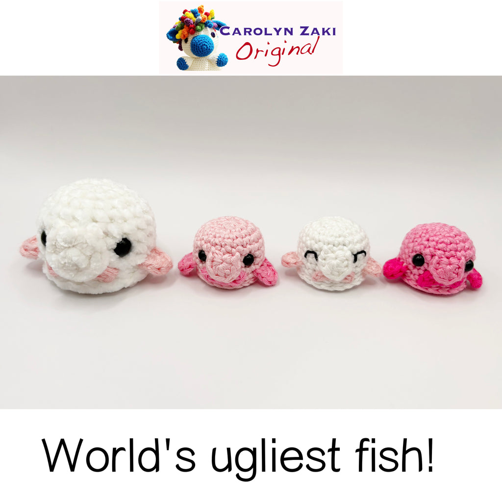 Blobfish Amigurumi Crochet Pattern (Quick Stash Buster)