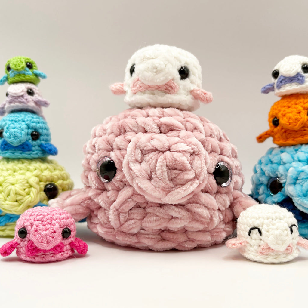 Blobfish Amigurumi Crochet Pattern (Quick Stash Buster)