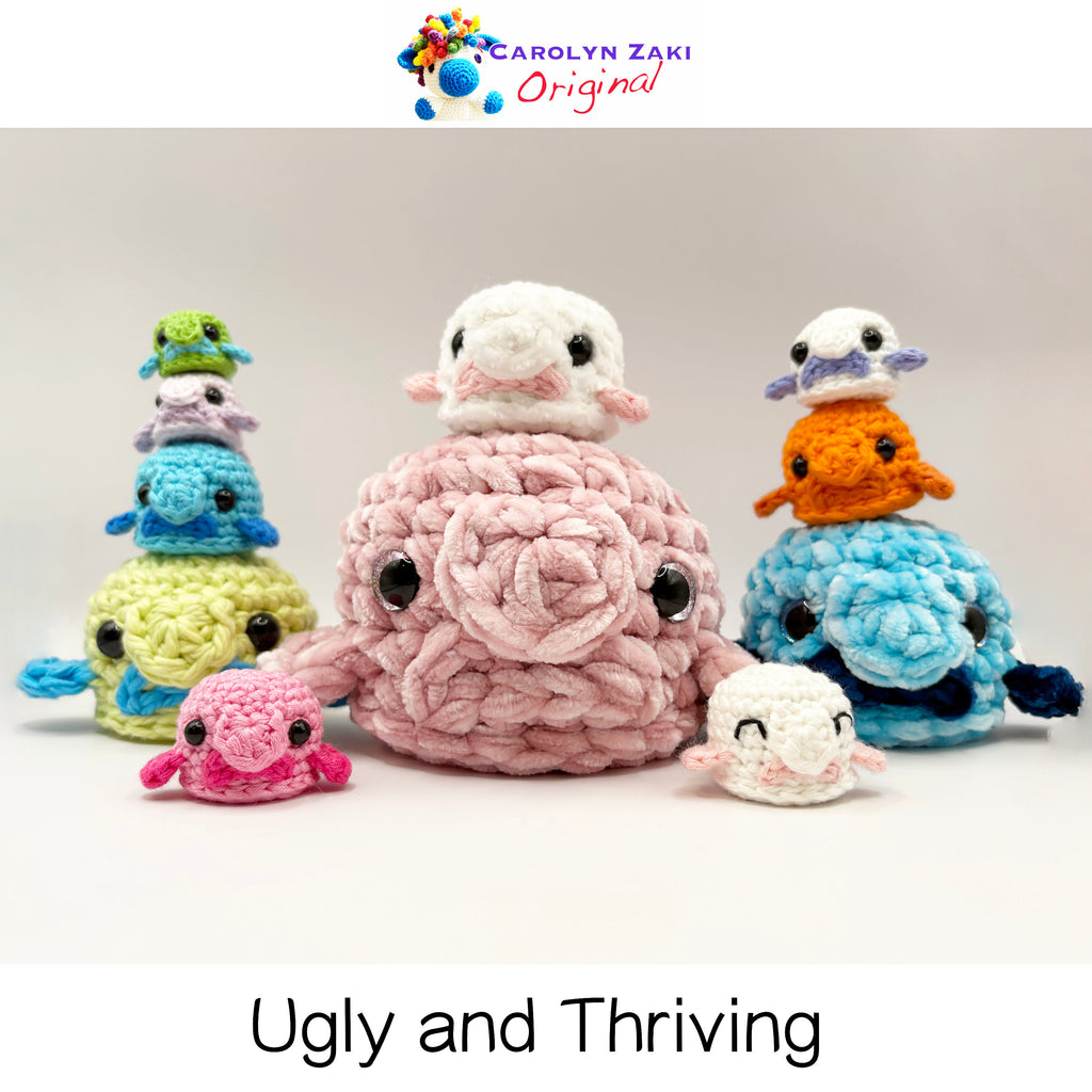 Blobfish Amigurumi Crochet Pattern (Quick Stash Buster)